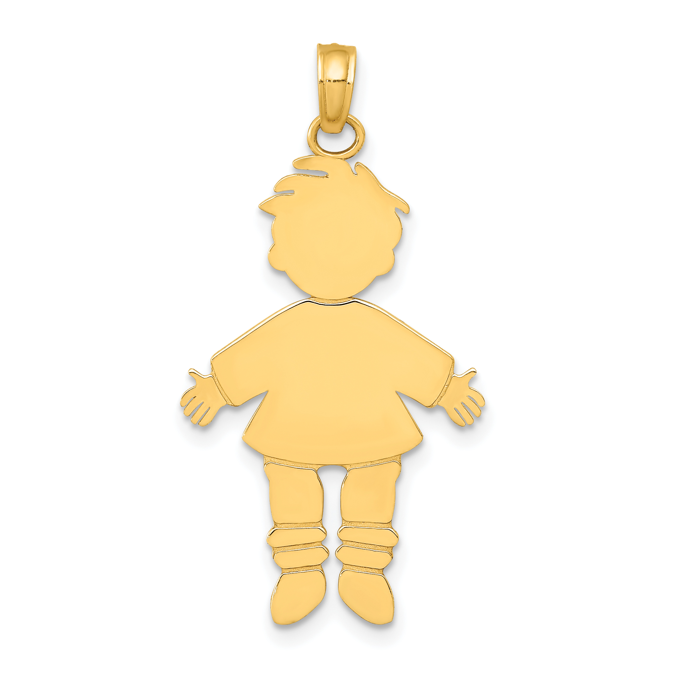 14k Flat Engravable Boy Charm (K4749)