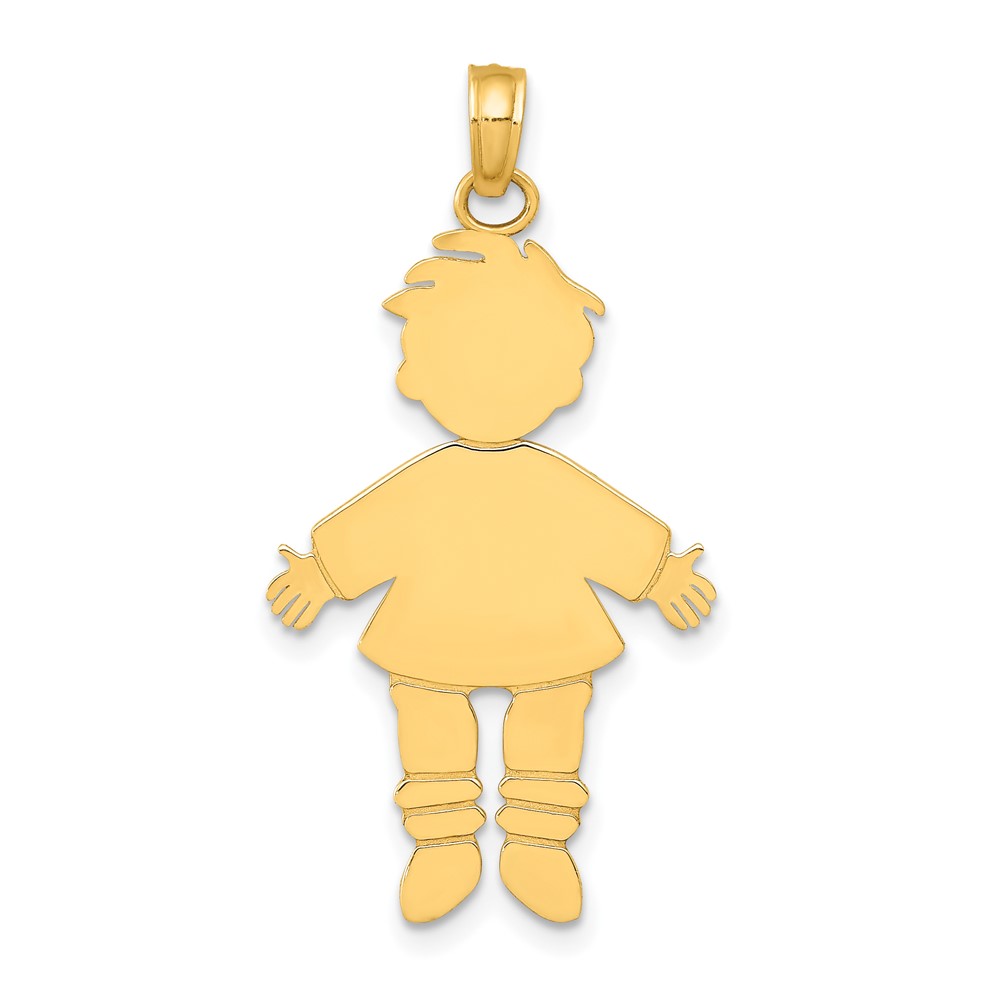 14k Flat Engravable Boy Charm (K4749)