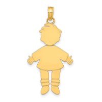 14K Yellow Gold Flat Engravable Boy Charm view 1