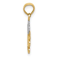 14K and White Rhodium Polished Princess Pendant with Crown view 2