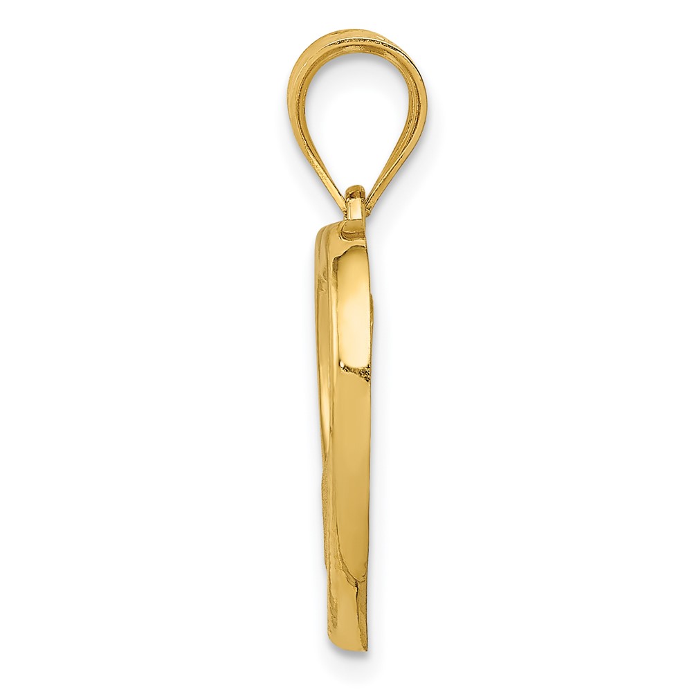 14k Polished and Satin Mom/Baby Heart Charm (K4753)