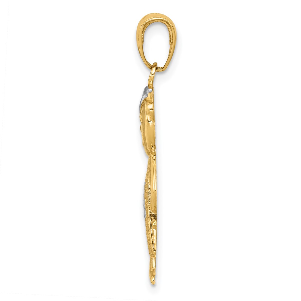 14k and Rhodium Boy w/Hands in Pockets Pendant (K4755)