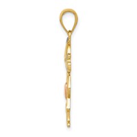 14K Yellow and Rose Gold Pendant with White Rhodium Girl view 2