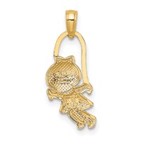 14K Yellow Gold Girl Charm with Jump Rope view 4
