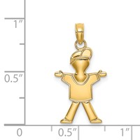 14K Yellow Gold Polished Full Body Boy Charm view 3