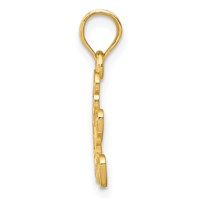 14K Yellow Gold Teddy Bear Pendant view 2