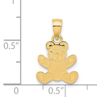 14K Yellow Gold Teddy Bear Pendant view 4
