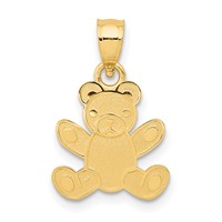 14K Yellow Gold Teddy Bear Pendant view 1