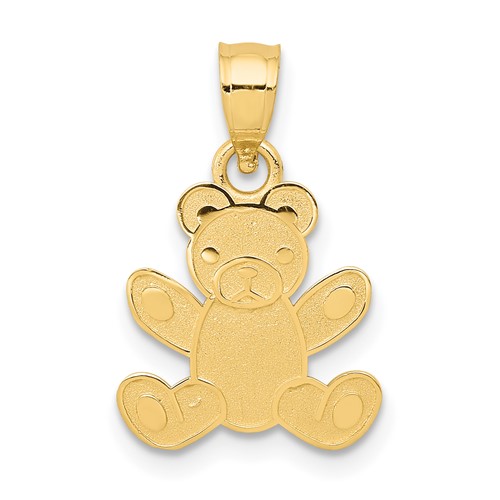 14K Yellow Gold Teddy Bear Pendant