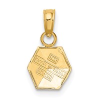 14K Yellow Gold AB Charm with Apple Baby Block view 3