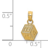 14K Yellow Gold AB Charm with Apple Baby Block view 4