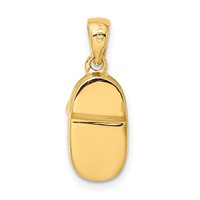 14K 3-D Two-tone Baby Shoe Charm with Bow view 4