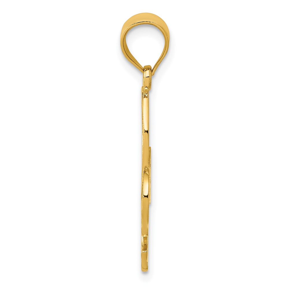 14k Filigree Fleur de Lis Pendant (K4770)