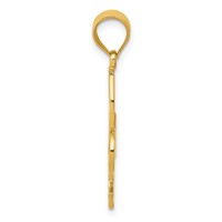 14K Yellow Gold Filigree Fleur De Lis Pendant view 2