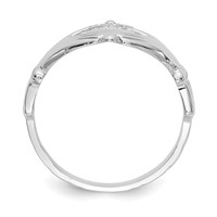 14K White Gold Polished Claddagh Ring view 2