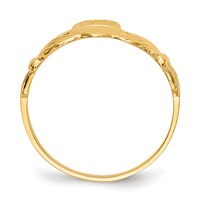 14K Yellow Gold Mens Polished Claddagh Ring view 2