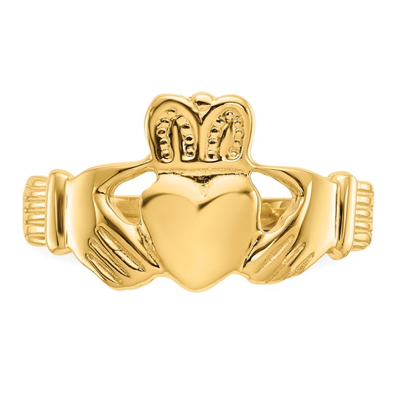 Gold Polished Claddagh Rings