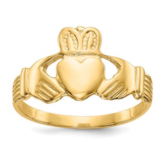 Gold Polished Claddagh Rings