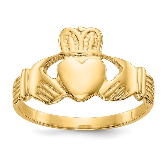 Gold Polished Claddagh Rings