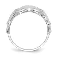 14K White Gold Mens Polished Claddagh Ring view 2