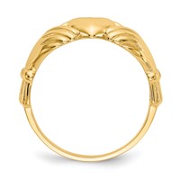 14K Mens Polished Claddagh Ring view 2