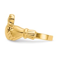 14K Mens Polished Claddagh Ring view 4