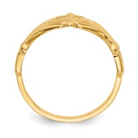 14K Yellow Gold Polished Claddagh Ring view 2