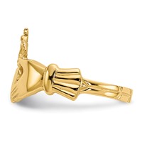 14K Yellow Gold Polished Claddagh Ring view 4