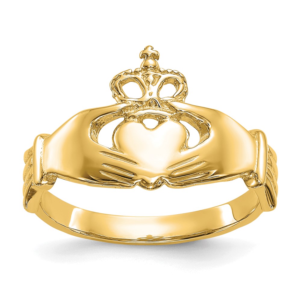 14k Polished Claddagh Ring