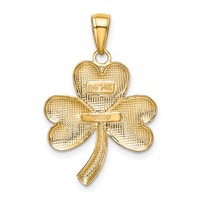 14K Yellow Gold Shamrock Charm view 3