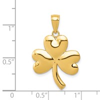 14K Yellow Gold Shamrock Charm view 4