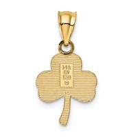 14K Yellow Gold 3-Leaf Clover Pendant view 3