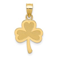 14K Yellow Gold 3-Leaf Clover Pendant view 1