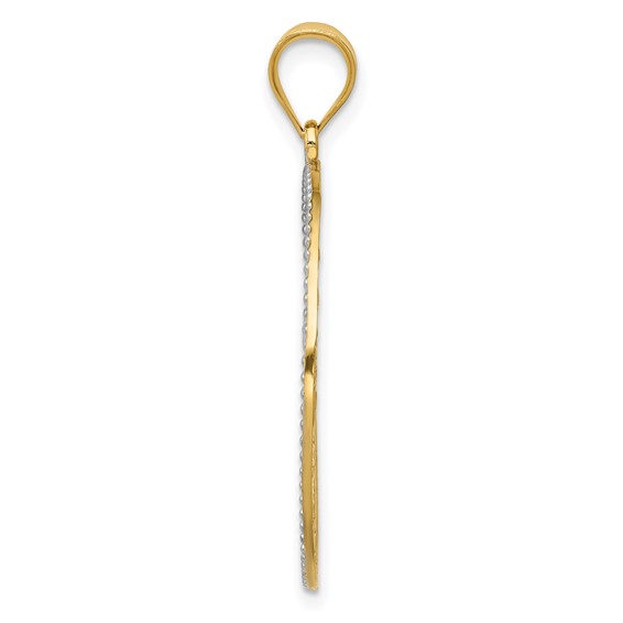 14k and White Rhodium Filigree Tree of Life Pendant