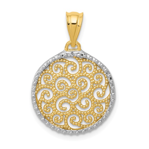 Gold Polished Filigree Pendants