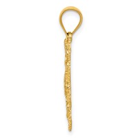 14K and White Rhodium Diamond-cut Swirl Round Pendant view 2