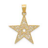 14K Yellow Gold Filigree Star Pendant view 4