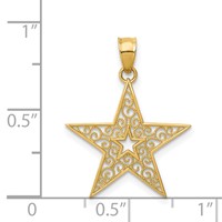 14K Yellow Gold Filigree Star Pendant view 3