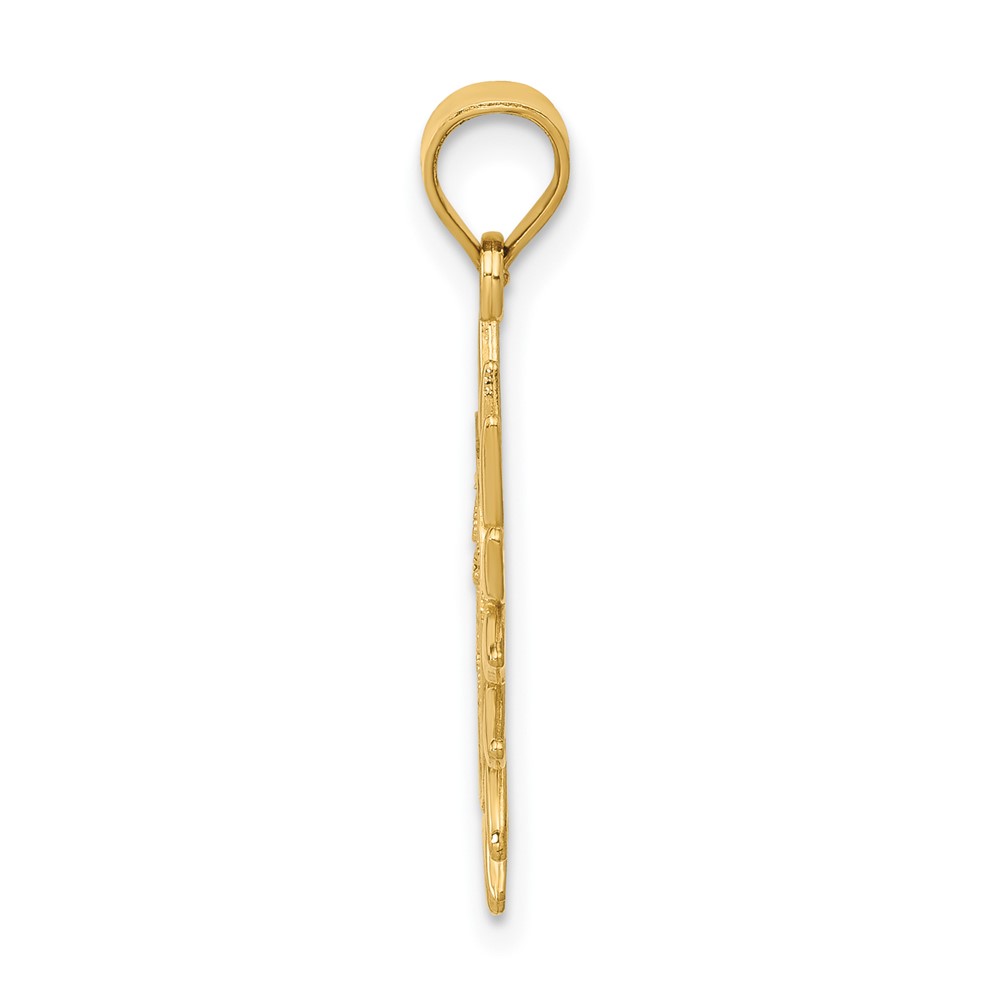 14k Polished Filigree Sun Pendant (K4812)
