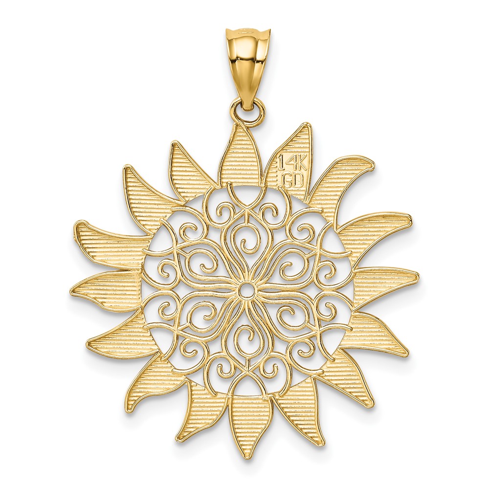 14k Filigree Sun Pendant (K4813)