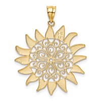 14K Yellow Gold Filigree Sun Pendant view 3