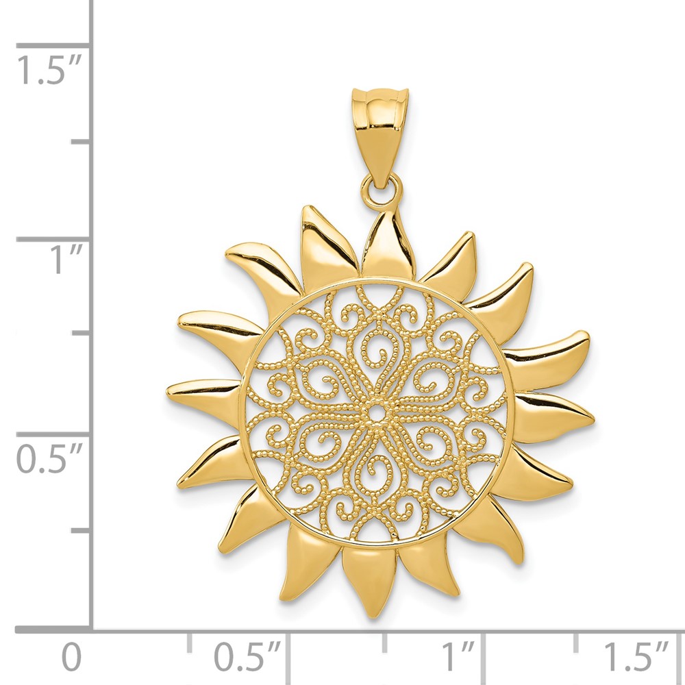 14k Filigree Sun Pendant (K4813)
