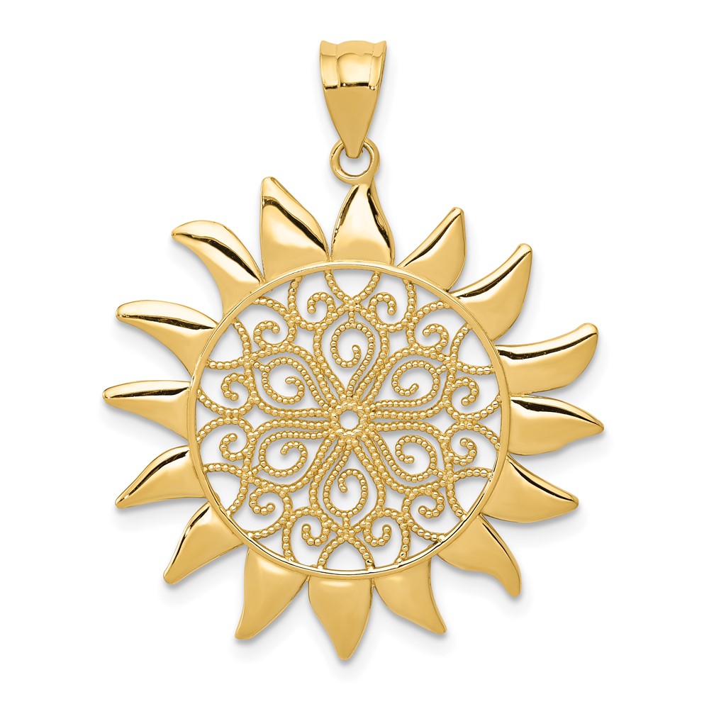 14k Filigree Sun Pendant (K4813)