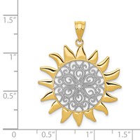 14K and White Rhodium Filigree Sun Pendant view 3