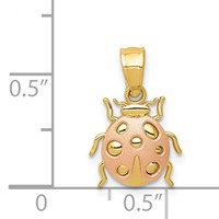 14K Two Tone Ladybug Pendant view 3
