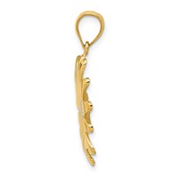 14K and White Rhodium Sunflower Pendant view 2