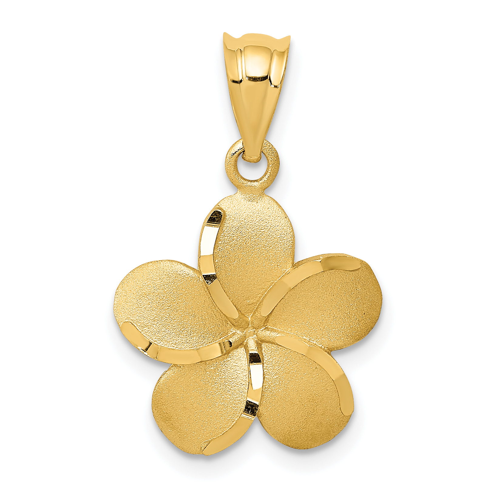 14k Diamond-cut Plumeria Pendant (K4826)
