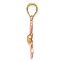 14K Two-tone Rose and Yellow Gold Daisy Pendant view 2