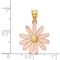 14K Two-tone Rose and Yellow Gold Daisy Pendant view 3