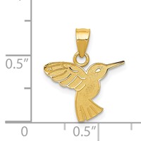 14K Yellow Gold Hummingbird Pendant view 3